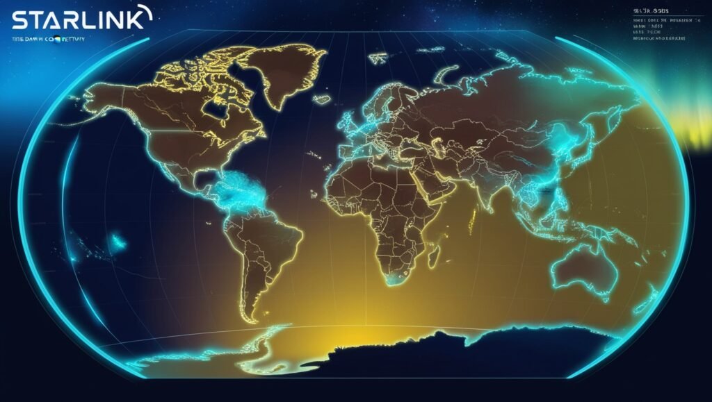 Global map showing Starlink pakistan availability